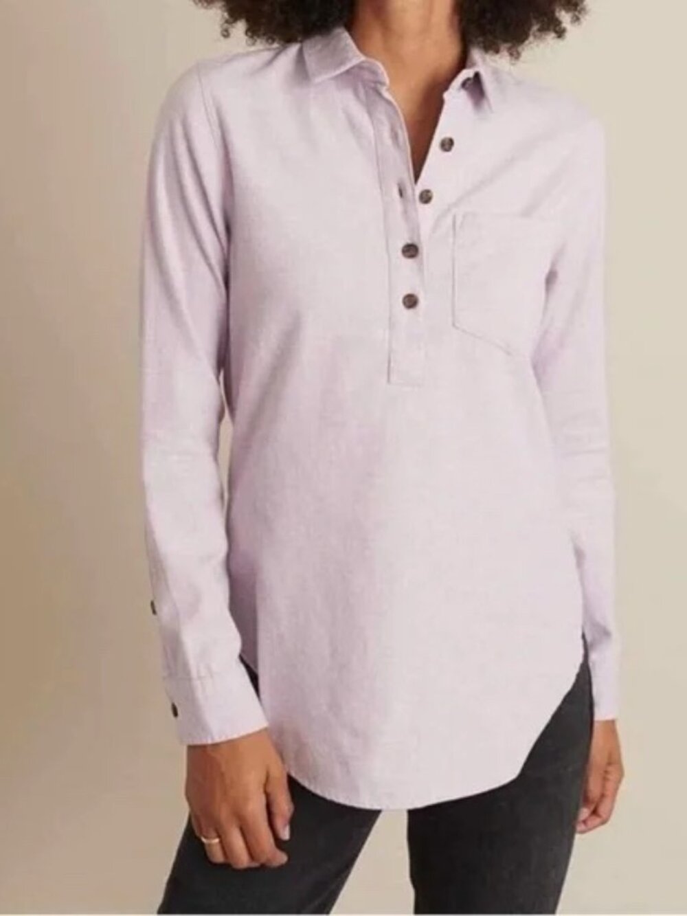 Women’s Marine Layer Josie Relaxed Lavender 100% Organic Cotton Shirt Size S